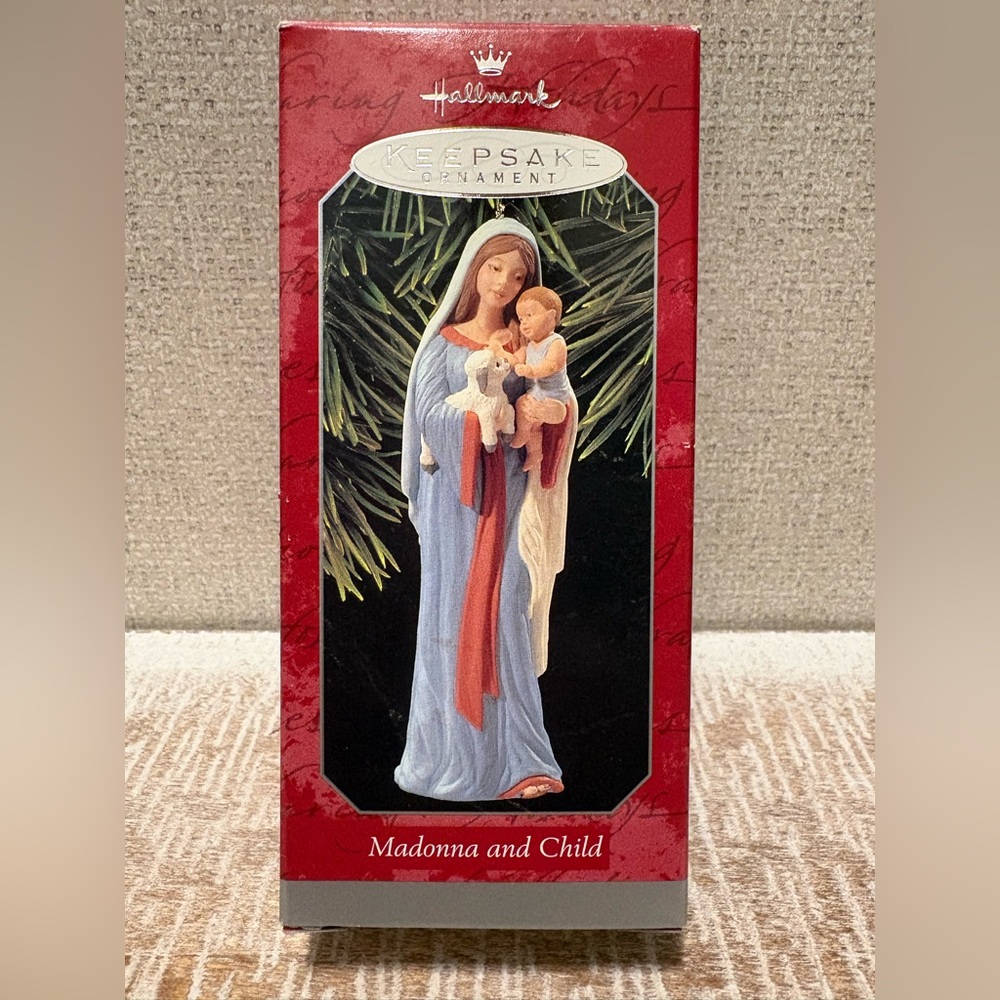 Hallmark Vintage Keepsake Madonna and Child Ornament - Blue and Red